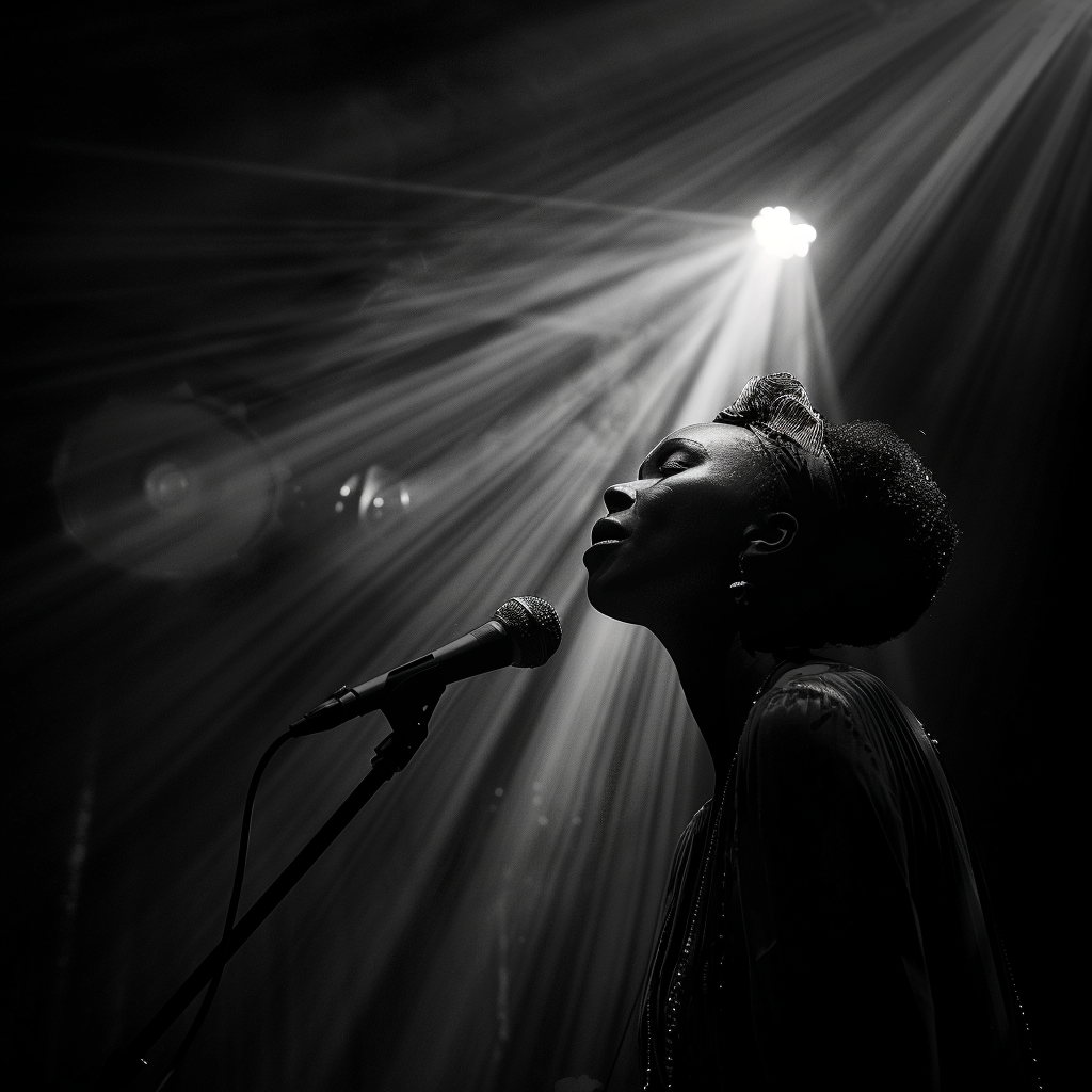 chanteuse soul pendant un concert pour illustrer des cours de chant de musique soul à paris